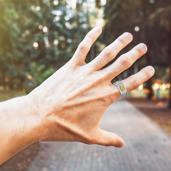 Seiyang Feng Shui Ring 925 Stering Silver Pixiu Mantra Ring Protection Wealth Adjustable Rings Gift for Men Women (with Gift Box)