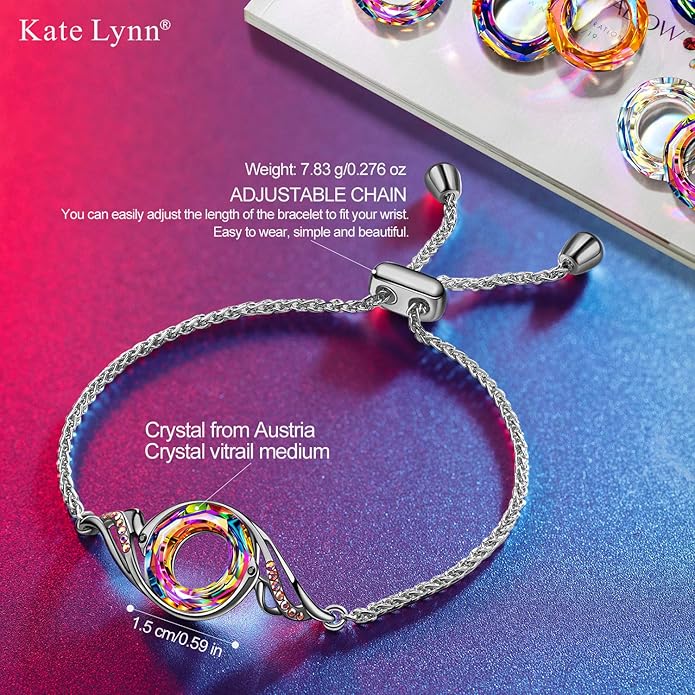Kate Lynn ♥ Rise From the Ashes Phoenix Bracelet Made with Crystals from Austria, Adjustable Slider Bracelet for Women, Packaged with Jewelry Box, Birthday Gift for Women, Symbol of Luck and Renewal