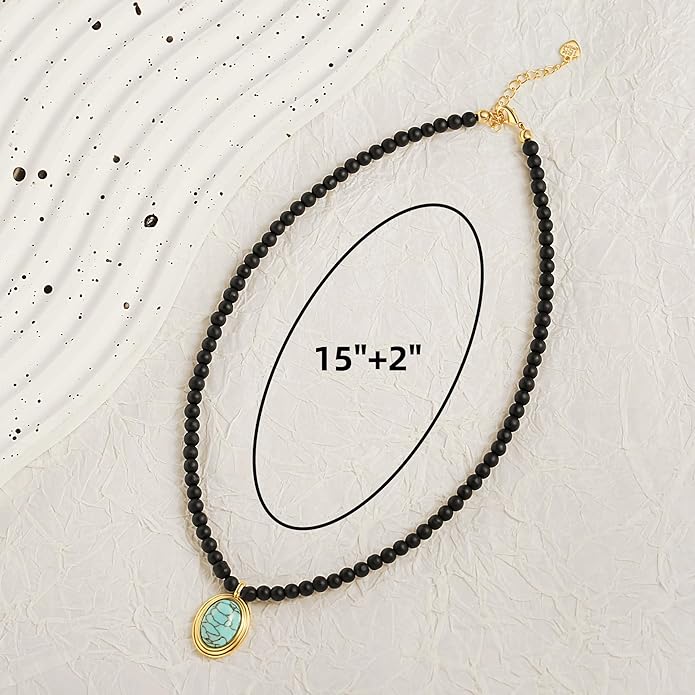 18k Gold Chain Link Necklace for Women, Baroque Pearl/Compass Pendant Necklace