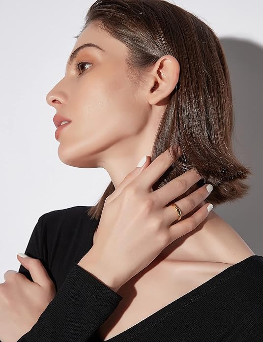 Greenpod 2mm 4mm 6mm Tungsten Wedding Bands Ring for Women Men Rose Gold/Silver/Gold/Black Polished Slim Engagement Promise Rings Comfort Fit Size 4-13