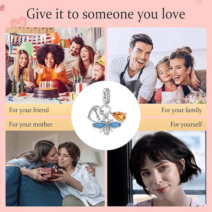 Annmors Charms for Bracelets Family Animal Safety Chains Nature Dangle for Women Bracelets & Necklace Pendant