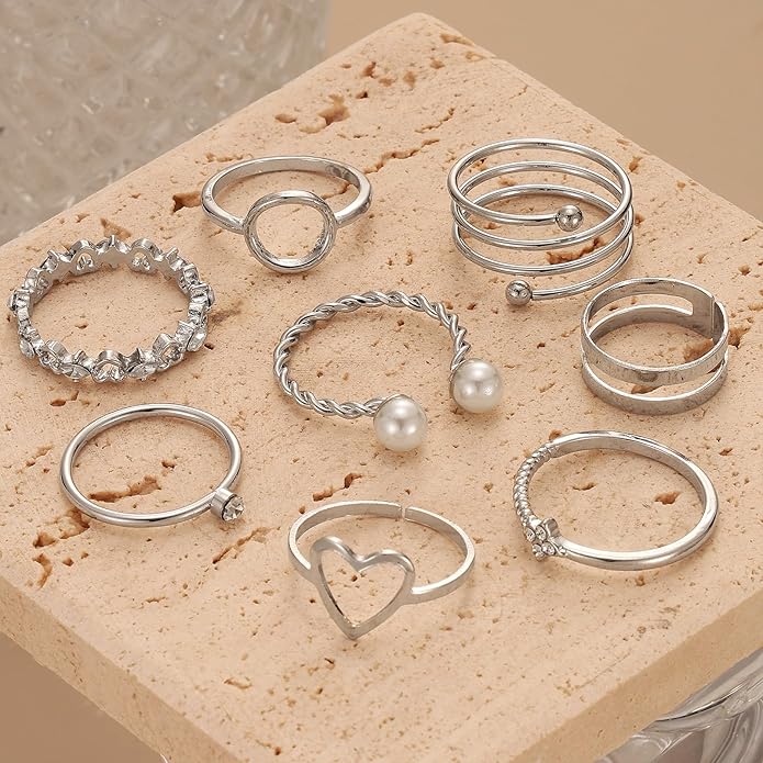 IFKM 51 Pcs Gold Knuckle Rings Set For Women Girls Vintage Stackable Joint Finger Midi Rings Dainty Cubic Zirconia Crystal Simple Twist Hollow Cute Rings Pack Jewelry Gift