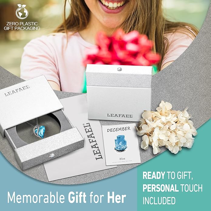 Necklaces for Women, Infinity Love Birthstone Heart Crystal Pendant, Birthday Jewelry Gifts for Her, Mom, and Wife, Silver Plated, 18 plus 2 inch Adjustable Chain