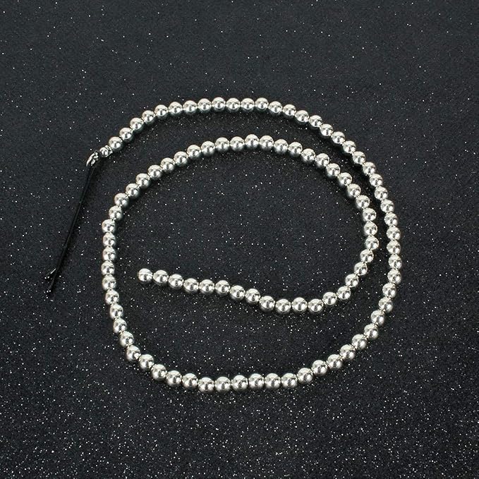 4PCS Dreadlocks Metal Tassel Ponytail Multi-Strand Hair Chain Prom Party Concave styling hair accessories hair extension chain with clip for girls and women (silver)