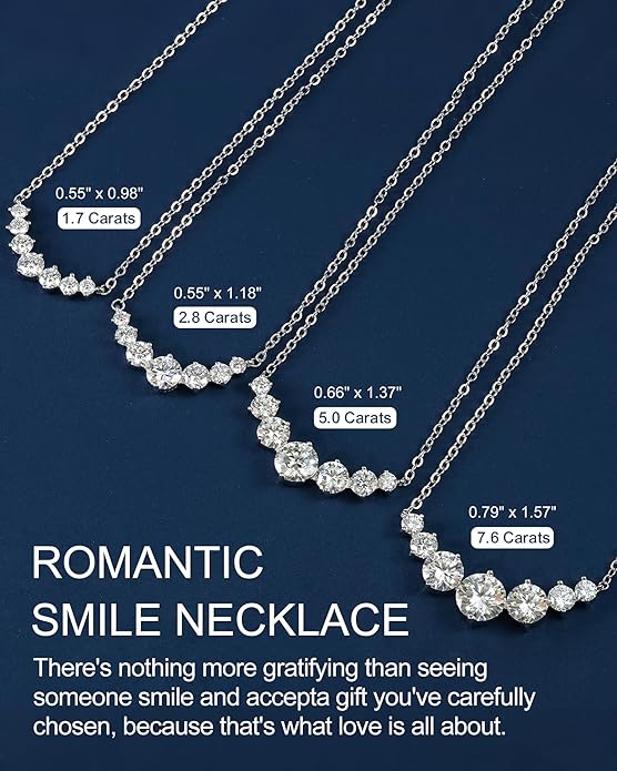 Moissanite Necklace for Women, 1.7-7.6 Carat Heart Necklace Engraved 'I LOVE YOU' Gift for Wife, Wedding Anniversary Birthday Gifts for Women, Jewelry Gifts for Her Wife Mom Girlfriend Lady