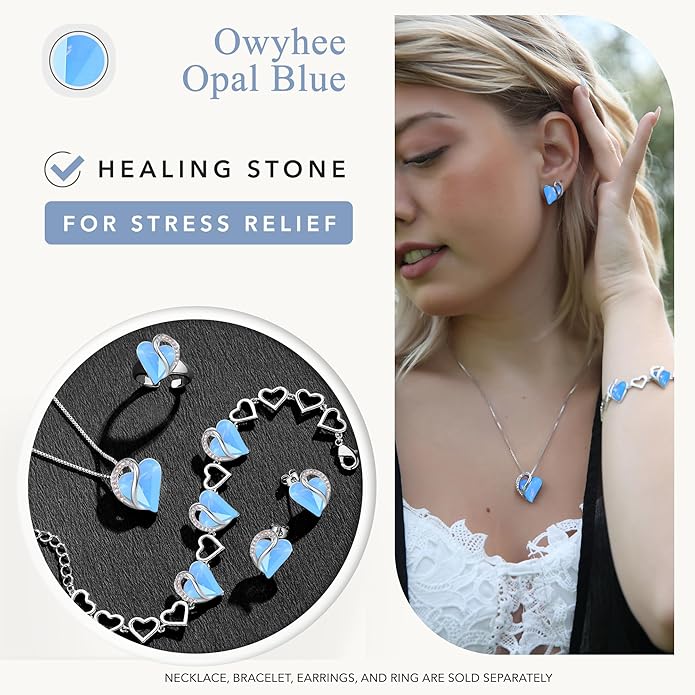 Necklaces for Women, Infinity Love Birthstone Heart Crystal Pendant, Birthday Jewelry Gifts for Her, Mom, and Wife, Silver Plated, 18 plus 2 inch Adjustable Chain