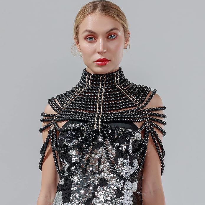 CCbodily Pearl Body Chain Bra - Fashion Shoulder Necklaces Bra Chain Body Jewelry