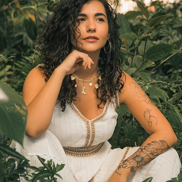 Charm Necklace for Women Gold Evil Eye Sun Moon Flower Coin Pendant Necklace Dainty Paperclip Chain Vintage Luck Amulet Choker Necklaces Celestial Jewelry Gift