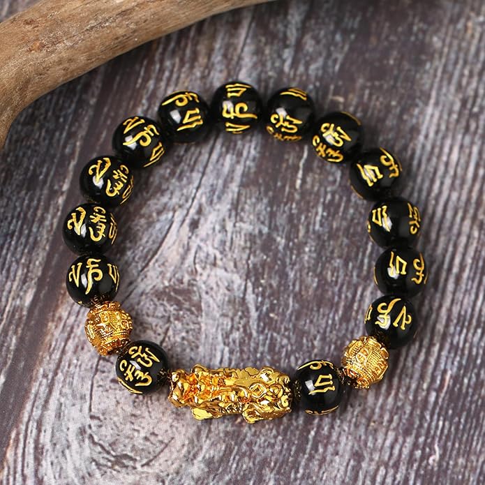 HETICA Feng Shui Pixiu Wealth Bracelet, FengShui Wealth And Luck Bracelet Prosperity Buddha Beads Elastic Bracelet Jewelry for Women Men