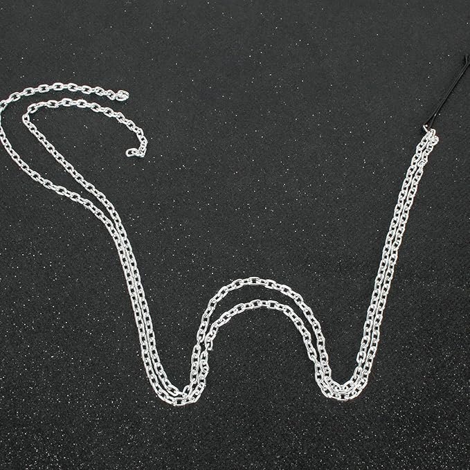 5PCS Dreadlocks Metal Tassel Ponytail Multi-Strand Hair Chain Prom Party Concave styling hair accessories hair extension chain with clip for girls and women (silver)