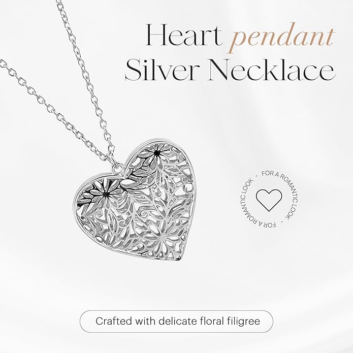 Jewelry Heart Pendant Necklace for Women, 18" Lightweight Chain, Gift-Ready, Elegant and Versatile Design
