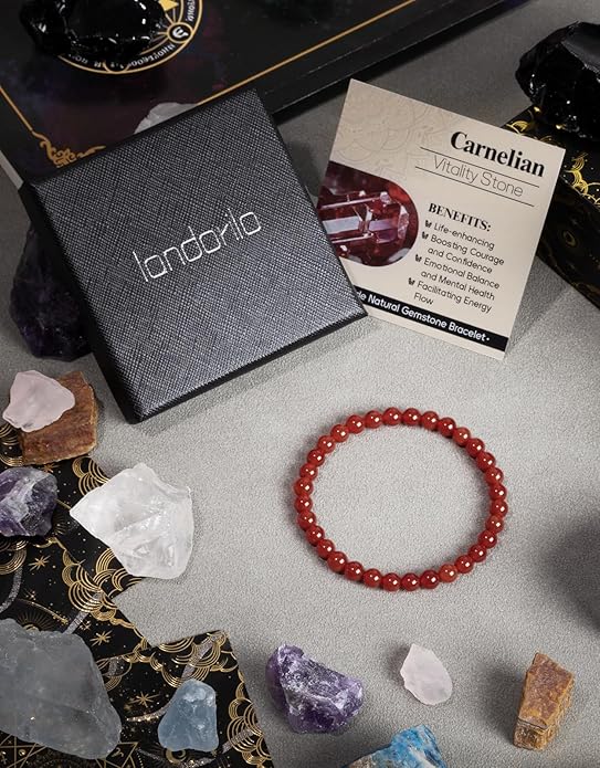 Handmade Natural Stone Beaded Stretch Bracelets,Healing Crystals Protection Bracelet,Spiritual Jewelry Gifts for Women & Men,Replacement Beads Included