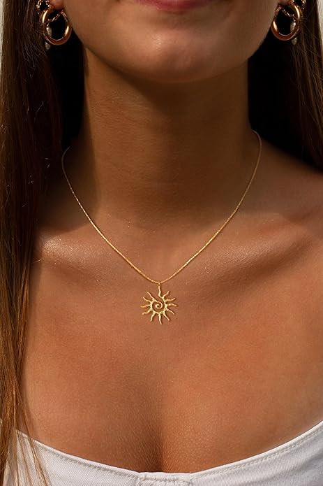 Lariat Gold Necklaces for Women - Dainty Gold Necklace Trendy 14K Gold Plated Hypoallergenic Layered Long Y-Shape Sunburst CZ T-Bar Pendant Drop Chain Necklace Set for Women Non Tarinsh Jewelry Gift