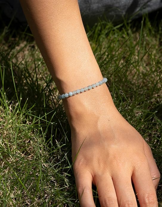 Handmade Natural Stone Beaded Stretch Bracelets,Healing Crystals Protection Bracelet,Spiritual Jewelry Gifts for Women & Men,Replacement Beads Included