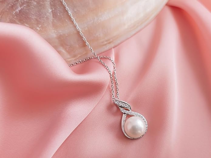 Gifts For Wife Wedding Anniversary - mothers day gifts for wife - AAA+ Real Pearl Necklaces For Women (18k Gold Platting 925 Sterling Silver) mothers necklace ideas Birthday Freshwater Pearl Necklace