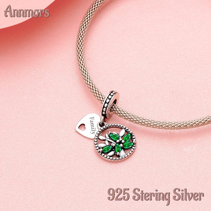 Annmors Charms for Bracelets Family Animal Safety Chains Nature Dangle for Women Bracelets & Necklace Pendant