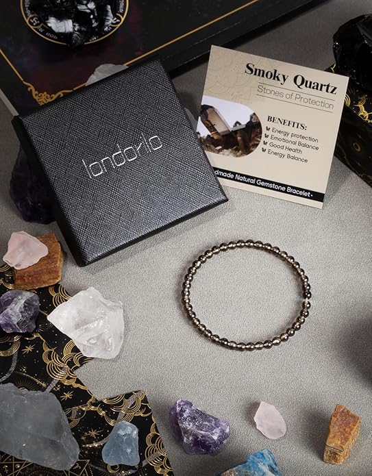 Handmade Natural Stone Beaded Stretch Bracelets,Healing Crystals Protection Bracelet,Spiritual Jewelry Gifts for Women & Men,Replacement Beads Included