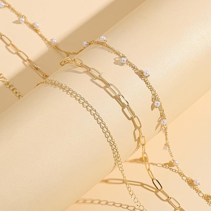 Turandoss 1-3PCS 18K Gold Plated Waist Chains for Women - Gold Layered Belly Body Chain for The Waist Adjustable Multilayer Sexy Bikini Waist Chain for Women Dainty Beach Waist Jewelry for Women