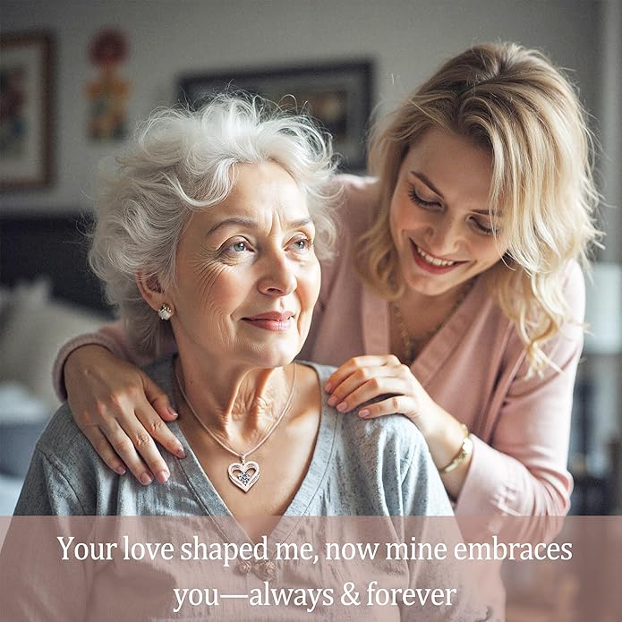 Entwined Souls Necklace - Sterling Silver Double Heart Pendant | Engraved 'I Love You Always and Forever' | Gift for Couples, Anniversary, Wedding