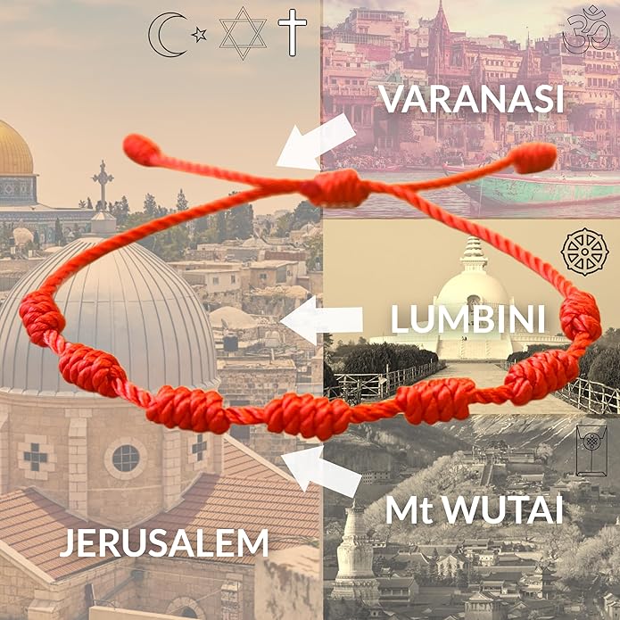 Red String Bracelet, Protection, Luck and Love, Handmade in the Holy Land, Hindu, Buddhist and East Asian Faith Symbol, Evil Eye Strand for Men and Women, Spiritual and Adjustable Bracelet, with CoA