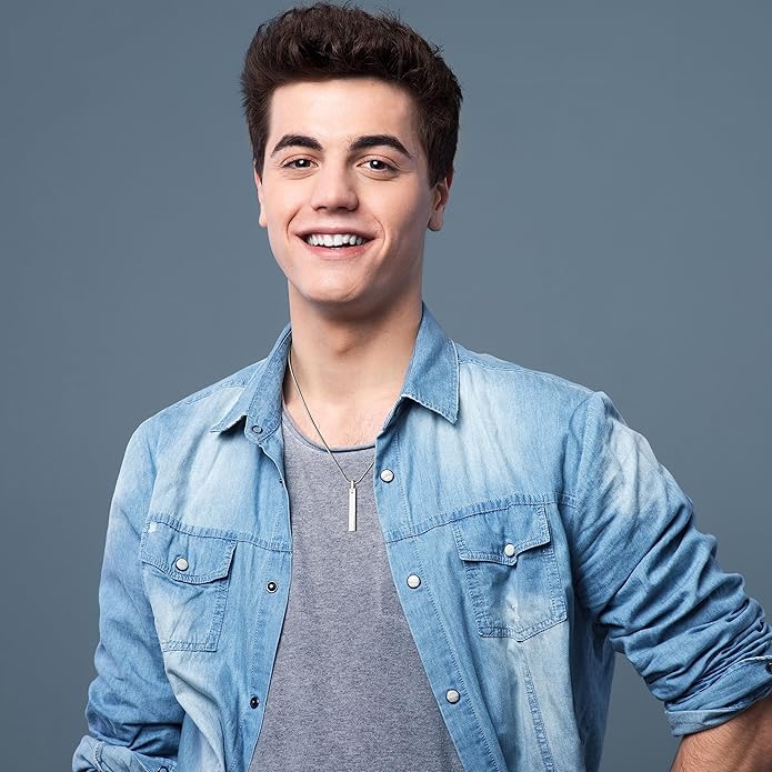 COAI Tungsten Bar Necklace for Men, Men's Pendant Necklace God/Silver 20"-26"