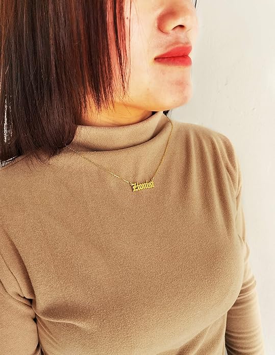 Personalized Name Necklace | Sterling Silver/Stainless Steel | 14 Fonts, 4 Colors, 5 Chains | Tarnish-Free, Handmade Gift for Women: Mom, Daughter, Sister | Ideal for Birthday, Mother's Day,Christmas