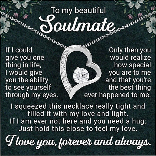 To My Beautiful Wife Necklace Hot Doe Forever Love Jewelry From Lover Husband to Beautiful Woman