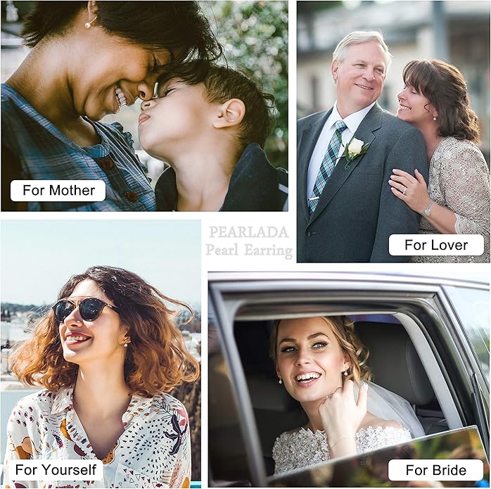 925 Sterling Silver Hoop Handpicked AAA+ Quality 7.5-8mm White Freshwater Cultured Pearl Dangle Drop Earrings Jewelry for Women