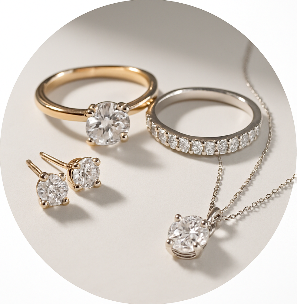 circle photo of jewellery, make a real photo